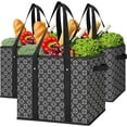 thumbnail image 1 of Neighborly Nook Reusable Grocery Bags [3 Pack],Large Grocery Tote Bag Water Resistant Shopping Bags Foldable Grocery Bag for Clothes,Shoes and Picnic,Black, 1 of 14