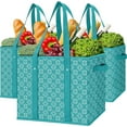 thumbnail image 1 of Neighborly Nook Reusable Grocery Bags [3 Pack],Large Grocery Tote Bag Water Resistant Shopping Bags Foldable Grocery Bag for Clothes,Shoes and Picnic,Green, 1 of 14