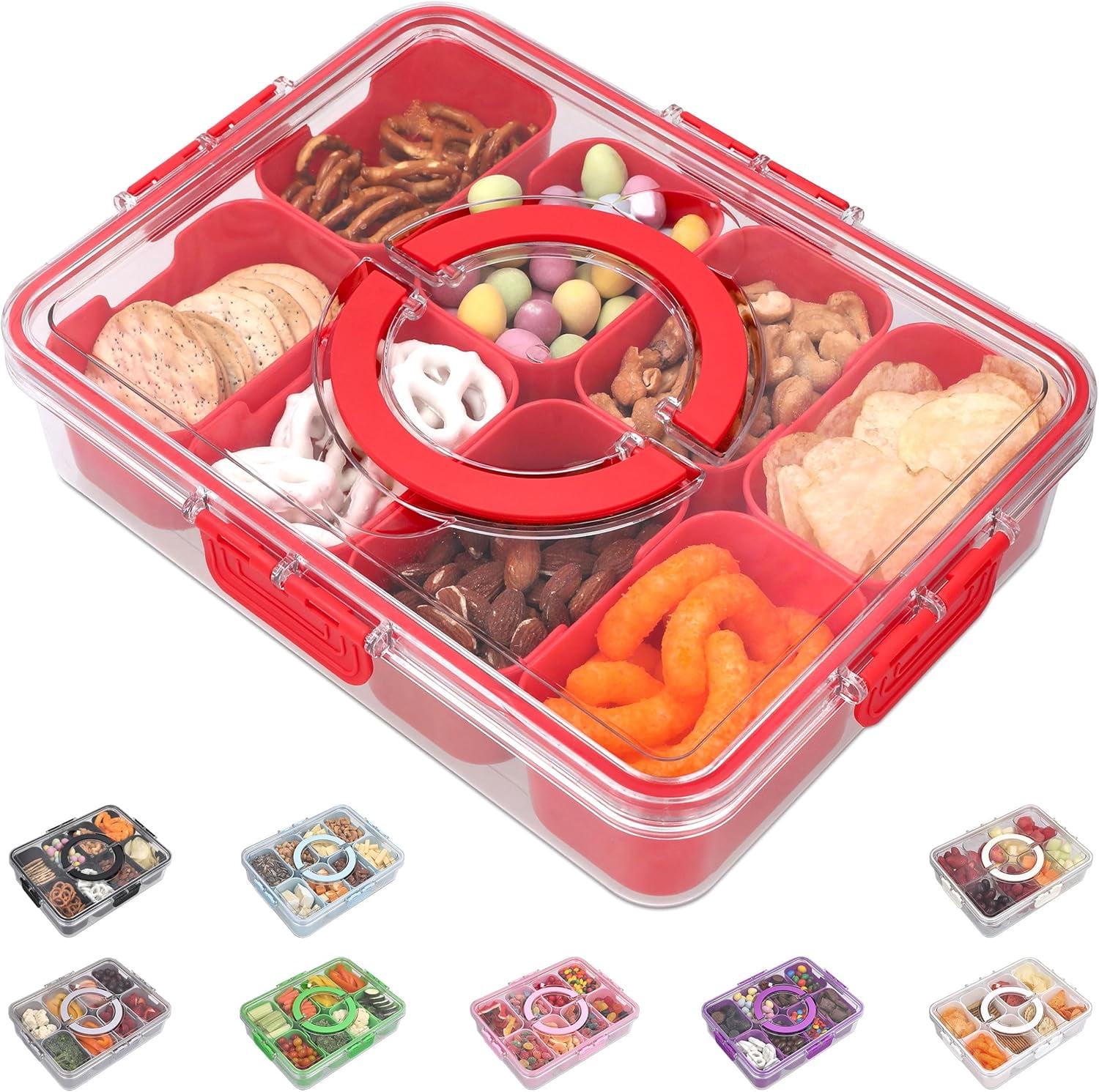 Neighborly Nook Snackle Box Container with Lid- Travel Charcuterie Box ...