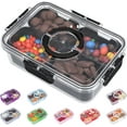 thumbnail image 1 of Neighborly Nook Snackle Box Container with Lid- Travel Charcuterie Box with Handle - Organizer for Candy, Fruit, Nuts, Veggies, Snacks, Beach Essentials, Portable Lunch Box (Black, Small), 1 of 7