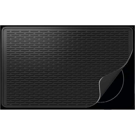 Neighborly Nook Stove Top Cover for Electric Stove - Silicone Stove Mat for Glass Top, Glass Cooktop Protector, XL Dish Drying Mats For Kitchen,Oven Covers for Electric Stove (Black,36 x 21)