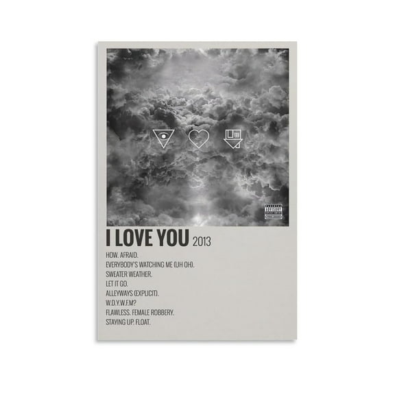 The Neighbourhood Poster, I Love You Canvas Wall Art For Living Room Decor Aesthetic Vintage Prints Modern Artwork Paintings, Over Bed Wall Decor Bedroom Unframe