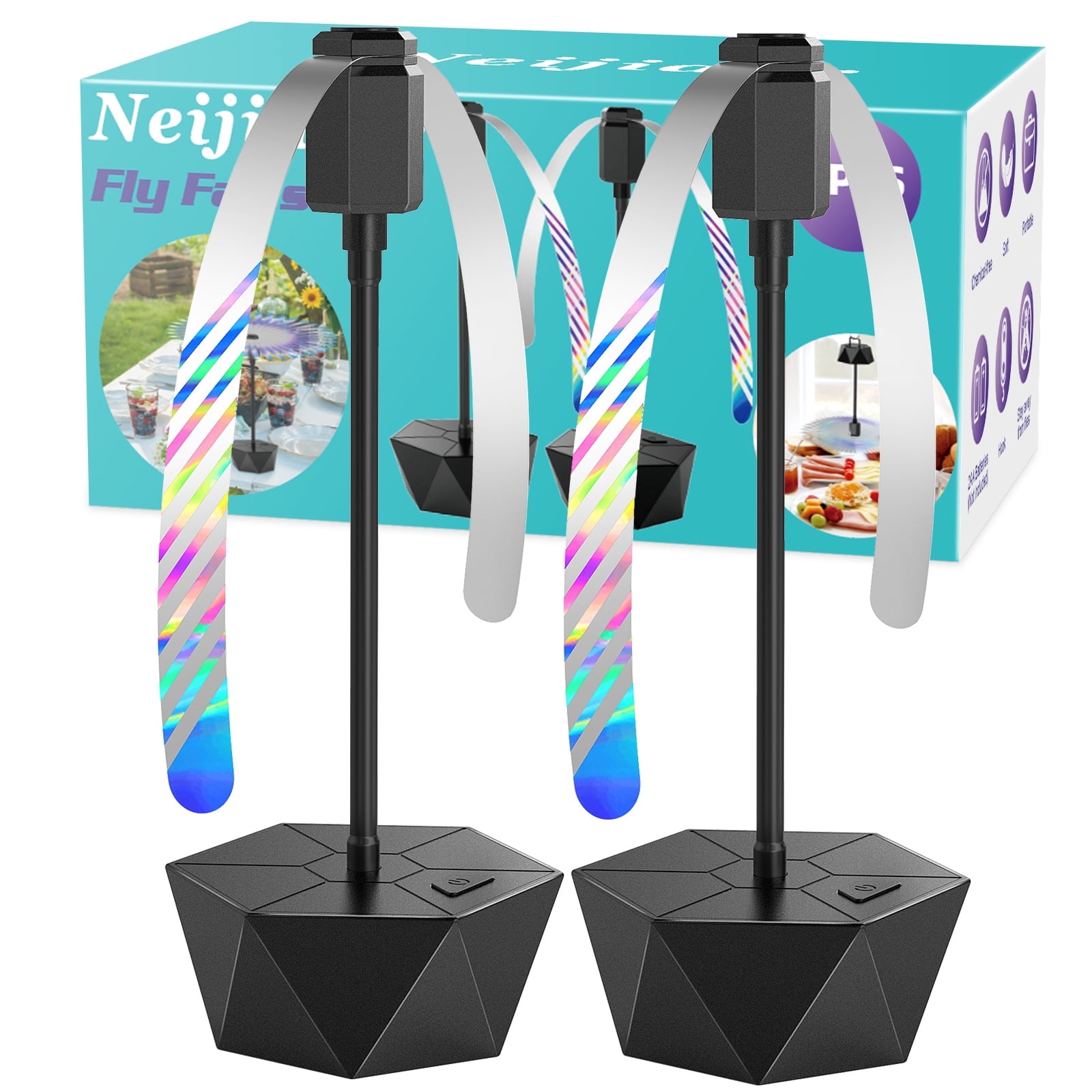 Neijiaer Black Fly Fans Bug Deterrent, 10.45-inch Pack of 2 - Walmart.com