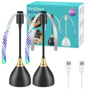 Neijiaer Fly Fans for Tables, Outdoor Indoor Keep Flies Away From Food, Table Top Fly Fan Fly Spinner with Holographic Blades for Picnic Patio Home, Black,2 Pack