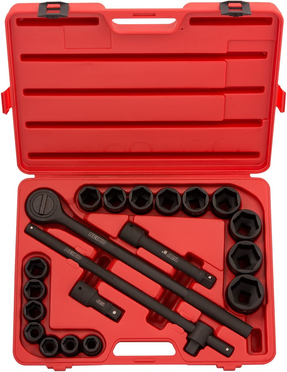 Neiko 02379A 3/4" Drive Jumbo Impact Socket Set 21 Piece Shallow