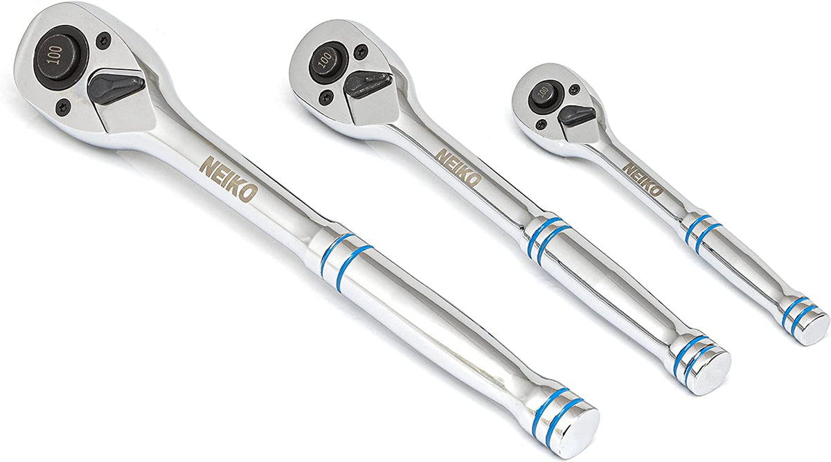 GearWrench 120XP 3-Piece Ratchet Set – 1/4", 3/8", & 1/2" Drives, 120-Position, Reversible