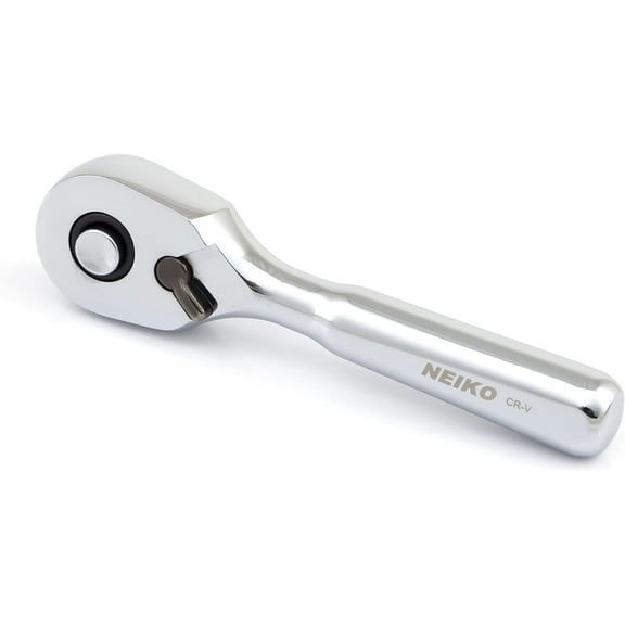 Neiko 03001A Stubby Ratchet, 1/4 Inch Ratchet Wrench, 108-Tooth Reversible Ratchet, 3.3 Degree, Quick Release Mini 1/4 Ratchet Drive, Oval Head Wrench, CR-V Steel Quarter Inch Small Ratchet Wrench