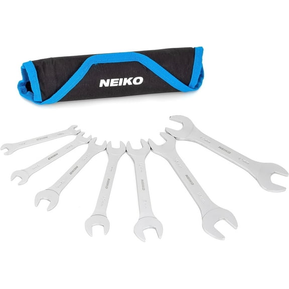 Neiko 03581A Super Thin Wrench Set, 3-4mm Thick, 7 Piece, Metric Sizes 6-19mm