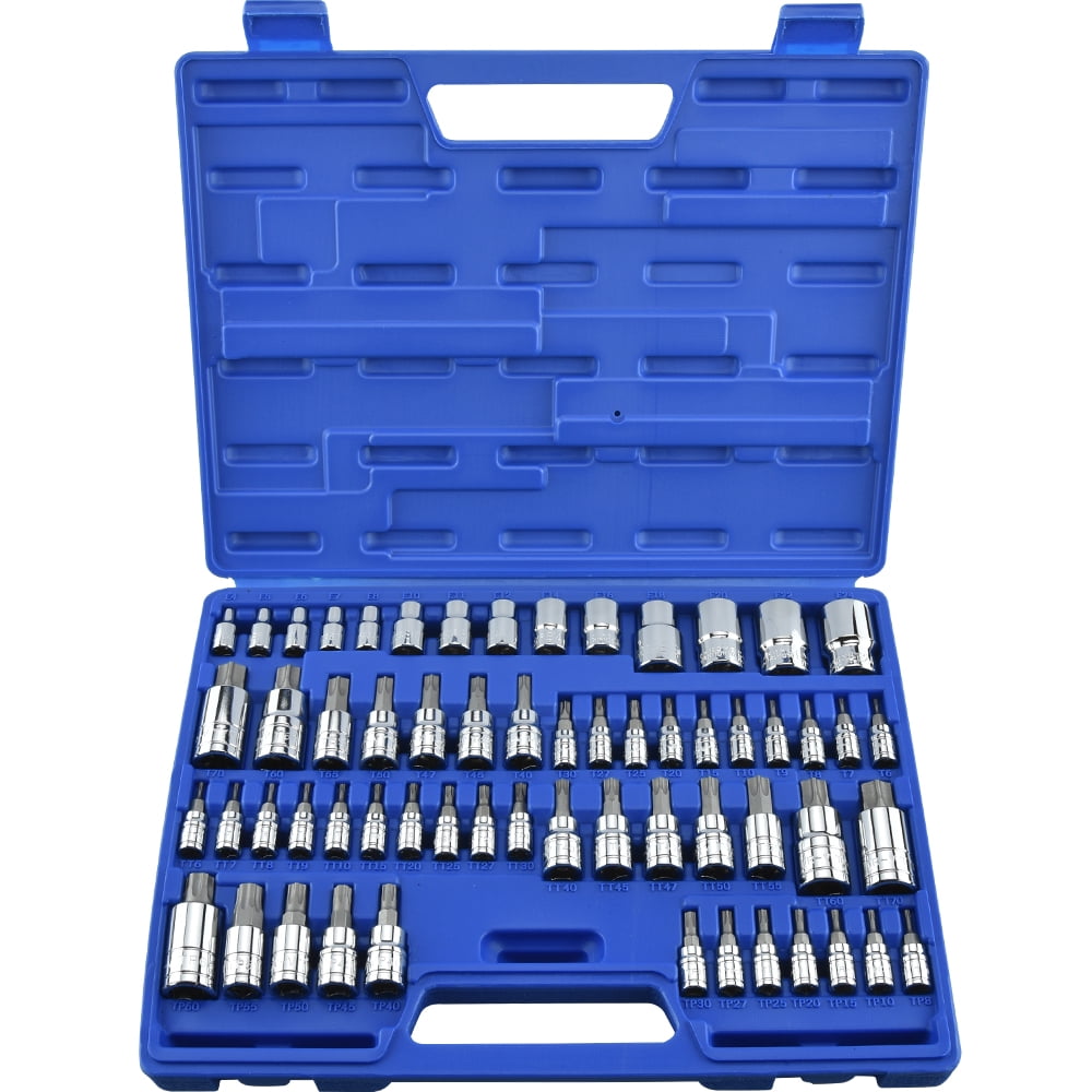 NEIKO 10083A Master Torx Bit Socket and External Torx Socket Set, S2 and CrV Steel, Supreme Torque Output Complete Kit, 60 Pieces