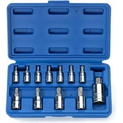 Neiko 10085A Tamperproof Torx Plus Bit Socket Set 12 Piece 8 IPR - 60 IPR 5 Point Star Cr-V and S2 Steel High Impact ABS Blow Molded Case