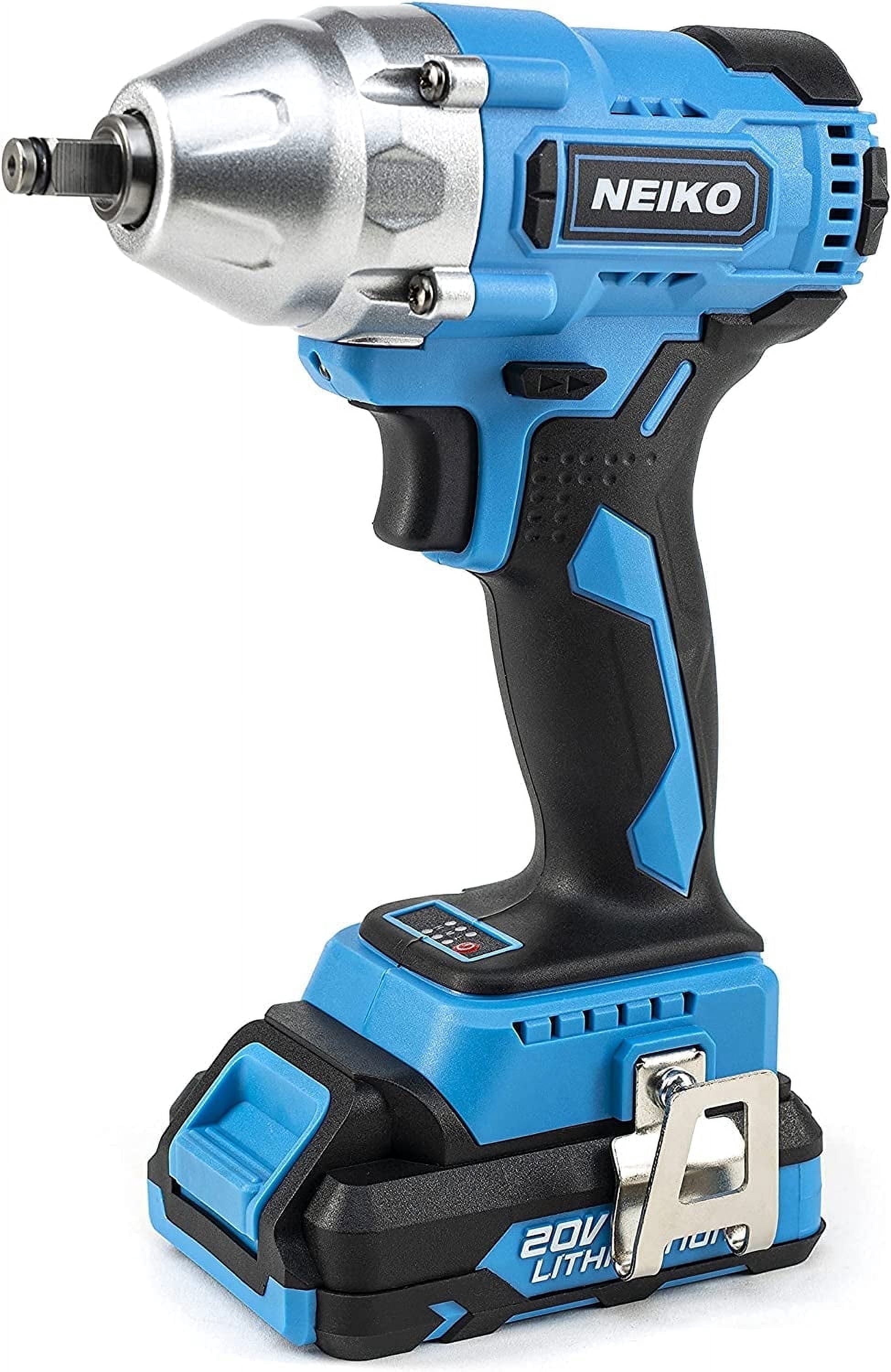 Neiko 10880A 3/8-Inch-Drive Brushless Cordless Impact Wrench, 20-Volt ...