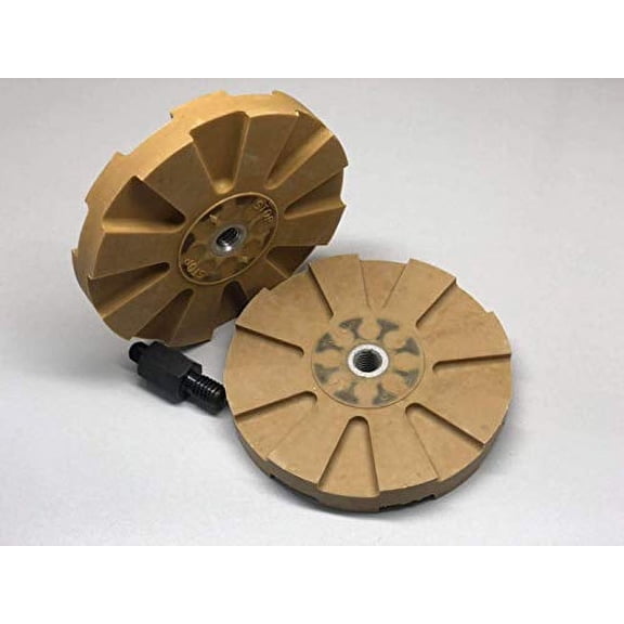 Neiko 30094A 4" Rubber Eraser Wheel for Adhesive, Sticker, Pinstripe, Decal and Graphic Remover | Comes with 5/8-Inch Hex Shank Adapter, Yellow