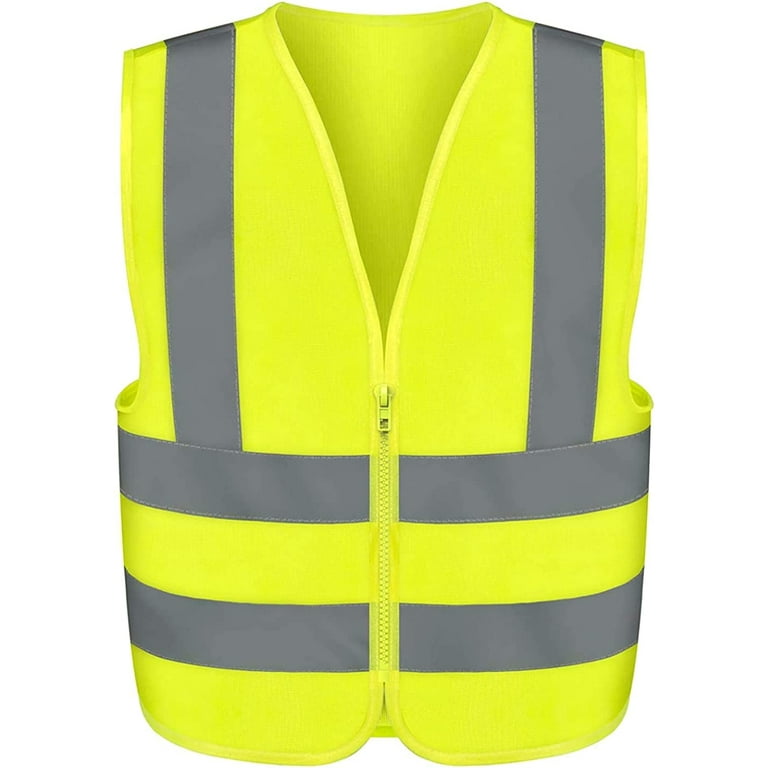 Neiko 53943A High Visibility Safety Vest with Reflective Strips, Size  XX-Large, Neon Yellow Color, Zipper Front