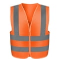 thumbnail image 1 of Neiko 53945A High-Visibility Safety Vest with Reflective Strips for Emergency, Construction, and Safety Use, Neon Orange, Large, 1 of 5