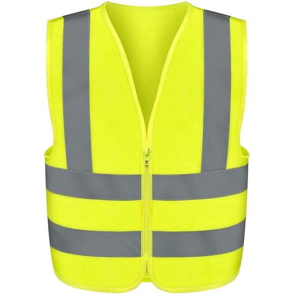 Neiko 53949A High Visibility Safety Vest with Reflective Strips | Size XXX-Large | Neon Yellow Color | Zipper Front | For Emergency, Construction and Safety Use