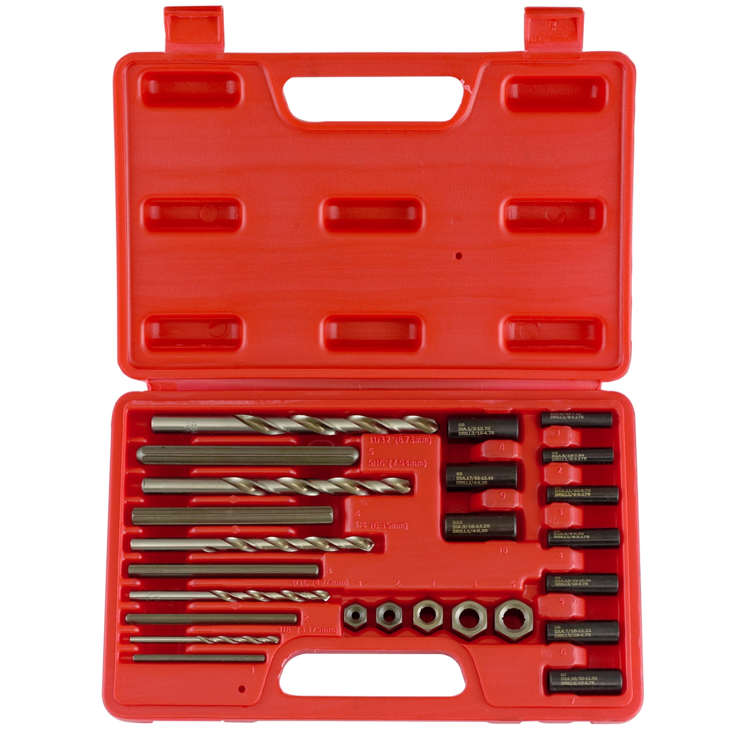 Neiko Neiko 25PC Screw Extractor Drill Guide Set Bit 1/8" 3/16" 1/4