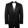 thumbnail image 1 of Neil Allyn 7-Piece Formal Tuxedo with Flat Front Pants, Shirt, Charcoal Vest, Bow-Tie & Cuff Links. Prom, Wedding, Cruise, 1 of 5