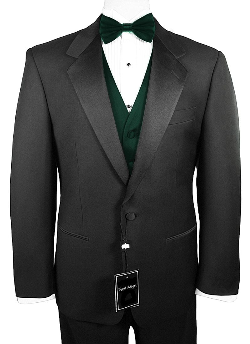 Neil Allyn 7-Piece Formal Tuxedo with Flat Front Pants, Shirt, Hunter Green Vest, Bow-Tie & Cuff Links. Prom, Wedding, Cruise - Walmart.com Neil Allyn 7-Piece Formal Tuxedo with Flat Front Pants, Shirt, Hunter Green Vest, Bow-Tie & Cuff Links. Prom, Wedding, Cruise - Walmart.com