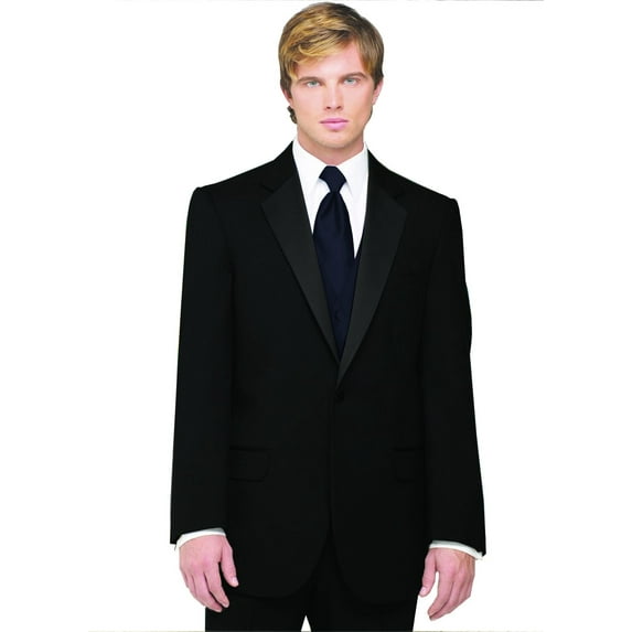 Neil Allyn 7-Piece Formal Tuxedo with Flat Front Pants, Shirt, Navy Blue Vest, Tie & Cuff Links. Prom, Wedding, Cruise