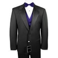 thumbnail image 1 of Neil Allyn 7-Piece Formal Tuxedo with Flat Front Pants, Shirt, Purple Vest, Bow-Tie & Cuff Links. Prom, Wedding, Cruise, 1 of 5