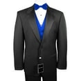thumbnail image 1 of Neil Allyn 7-Piece Formal Tuxedo with Flat Front Pants, Shirt, Royal Blue Vest, Bow-Tie & Cuff Links. Prom, Wedding, Cruise, 1 of 5
