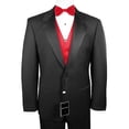 thumbnail image 1 of Neil Allyn 7-Piece Formal Tuxedo with Flat Front Pants, Shirt, Scarlet Vest, Bow-Tie & Cuff Links. Prom, Wedding, Cruise, 1 of 5
