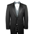thumbnail image 1 of Neil Allyn 7-Piece Formal Tuxedo with Flat Front Pants, Shirt, Silver Vest, Bow-Tie & Cuff Links. Prom, Wedding, Cruise, 1 of 5