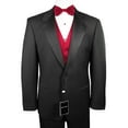 thumbnail image 1 of Neil Allyn 7-Piece Formal Tuxedo with Pleated Front Pants, Shirt, Red Vest, Bow-Tie & Cuff Links. Prom, Wedding, Cruise, 1 of 5