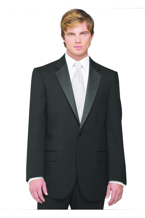 7-Piece Formal Tuxedo with Pleated Front Pants, Shirt, White Vest, Tie & Cuff Links. Prom, Wedding, Cruise