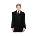 thumbnail image 1 of Men's 7-Piece Tuxedo with Flat Front Pants, Shirt, Navy Blue Vest, Tie & Cuff Links. Prom, Wedding, Formal, Homecoming, Cruise Jacket size 46L Pants waist size 40 Shirt size XL, 1 of 4