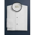 thumbnail image 1 of Neil Allyn Men's Banded Collar 1/2" Pleats Formal Tuxedo Shirt with Black Piping-4XL-38-39, 1 of 1