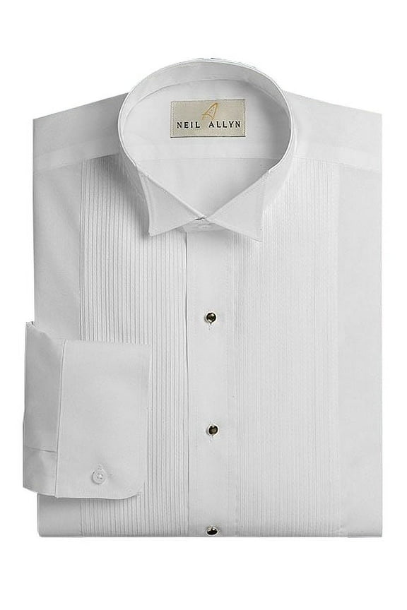 Men's Wing Collar 1/8" Pleats Tuxedo Shirt-3XL-32-33