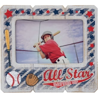 Baseball Photo Frame – 3D Hand-Painted Resin, 3.5" X 5" Outer, Great For Sports Fans