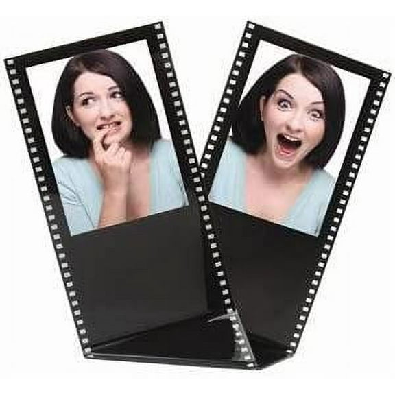 Neil Enterprises Inc. Black Acrylic Standing Film Strip 2.5x3.5 2-Photo Tabletop Picture Frame - Pack of 50