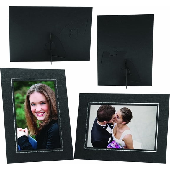 Neil Enterprises Inc. Black Cardboard Elite Easel 8" x 10" Photo Folders - pack of 100