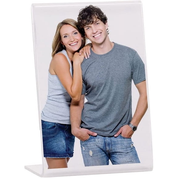 Neil Enterprises Inc. Clear Acrylic 2.5x3.5 Bent Easel Tabletop Picture Frames - Pack of 50