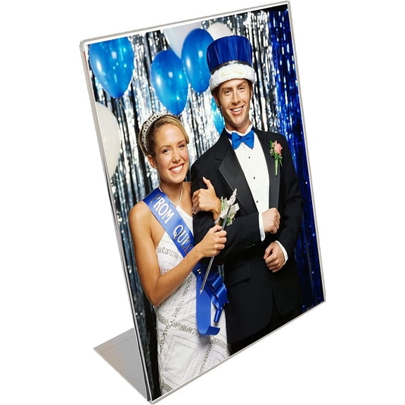 Neil Enterprises Inc. Clear Acrylic 5x7 Bent Easel Picture Frames - Pack of 50