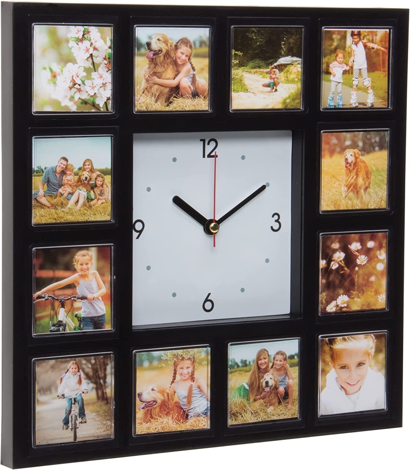 Neil Enterprises Inc. Collage Picture Frame Wall Clock, DIY Family