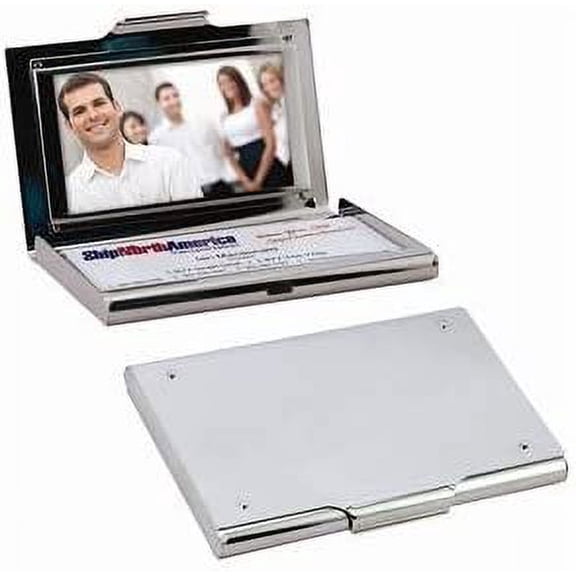 Neil Enterprises Inc. Nickle Plated 2" x 3" Photo Business Card Holder - Pack of 12