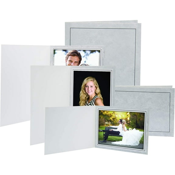 Neil Enterprises Inc. Traditional Gray Marble 5" x 7" Photo Folders - Pack of 100