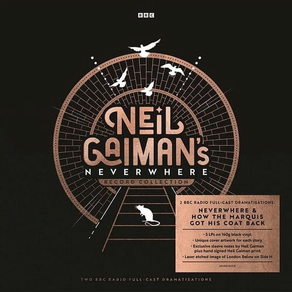 Neil Gaiman - Neil Gaiman's Neverwhere Record Collection - Limited Deluxe Boxset with Signed Neil Gaiman Print & 5LP's pressed on 140-Gram Black Vinyl - Music & Performance
