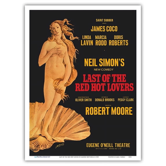 Neil Simon’s Last of the Red Hot Lovers - Starring James Coco and Linda Lavin - Vintage Broadway Poster c.1969 - Master Art Print (Unframed) 9in x 12in