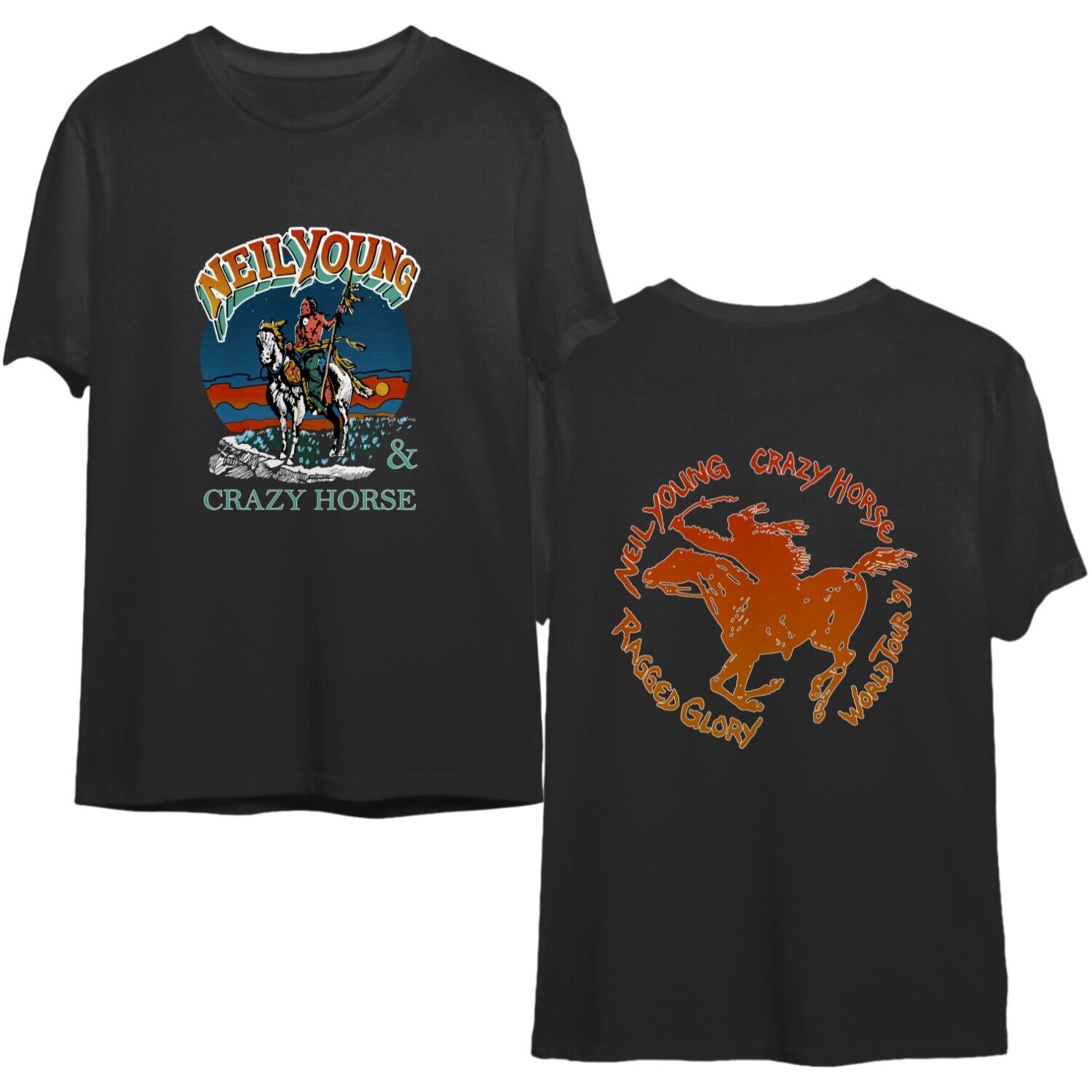 Neil Young And Crazy Horse TShirt Double Side T1289