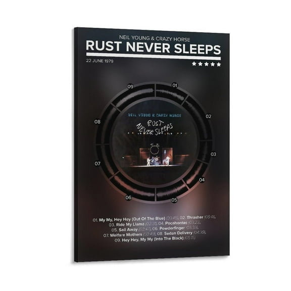 Neil Young & Crazy Horse - Rust Never Sleeps Canvas Poster Wall Art Decor Print Picture Paintings for Living Room Bedroom Decoration