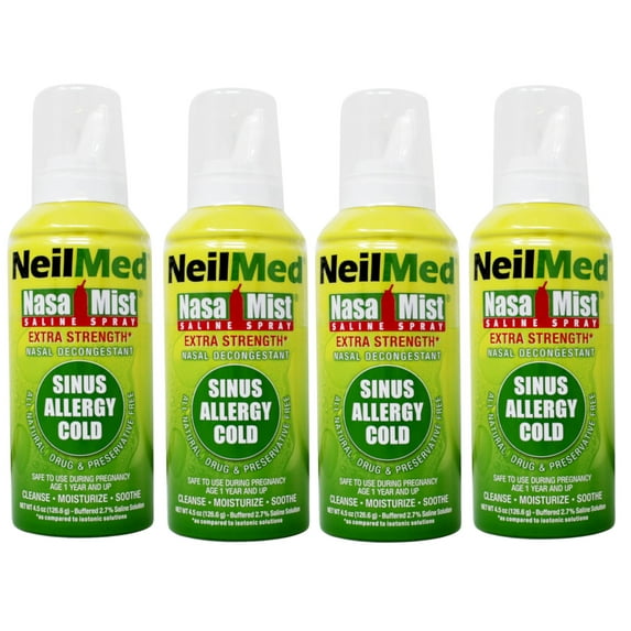 NeilMed Hypertonic NasaMist Saline Spray 4.20 oz (Pack of 4)