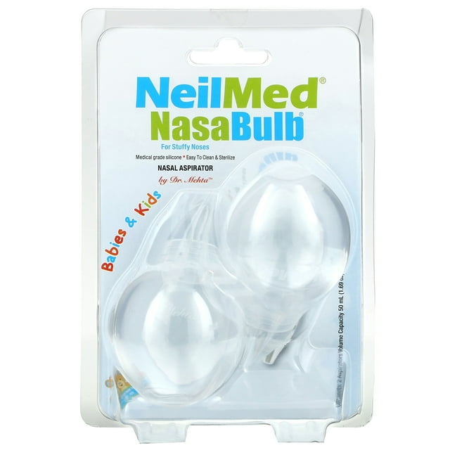 NeilMed NasaBulb Nasal Bulb Aspirator with New Clear Design. Contains 2 ...