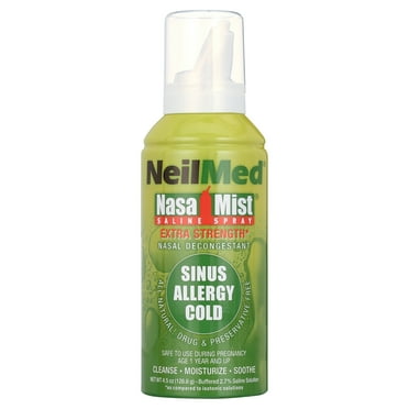 NeilMed NasaMist Hypertonic Saline Spray, Extra Strength for Allergy, Sinus, and Cold Relief, 4.5 oz