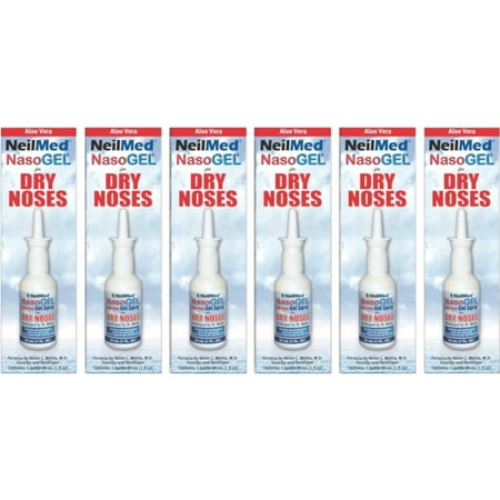 NeilMed Nasoge Drug-Free Salinel Drip Free Dry Nose Gel, 1oz, 6-Pack