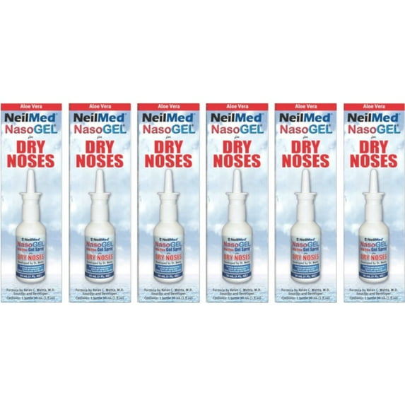 NeilMed Nasoge Drug-Free Salinel Drip Free Dry Nose Gel, 1oz, 6-Pack