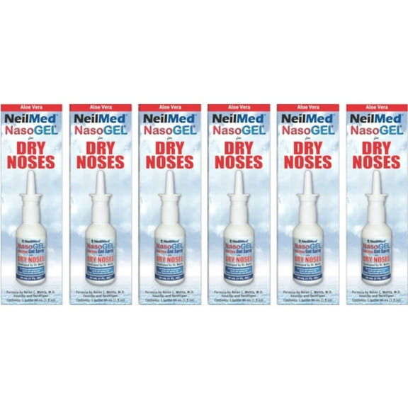 NeilMed Nasoge Drug-Free Salinel Drip Free Dry Nose Gel, 1oz, 6-Pack